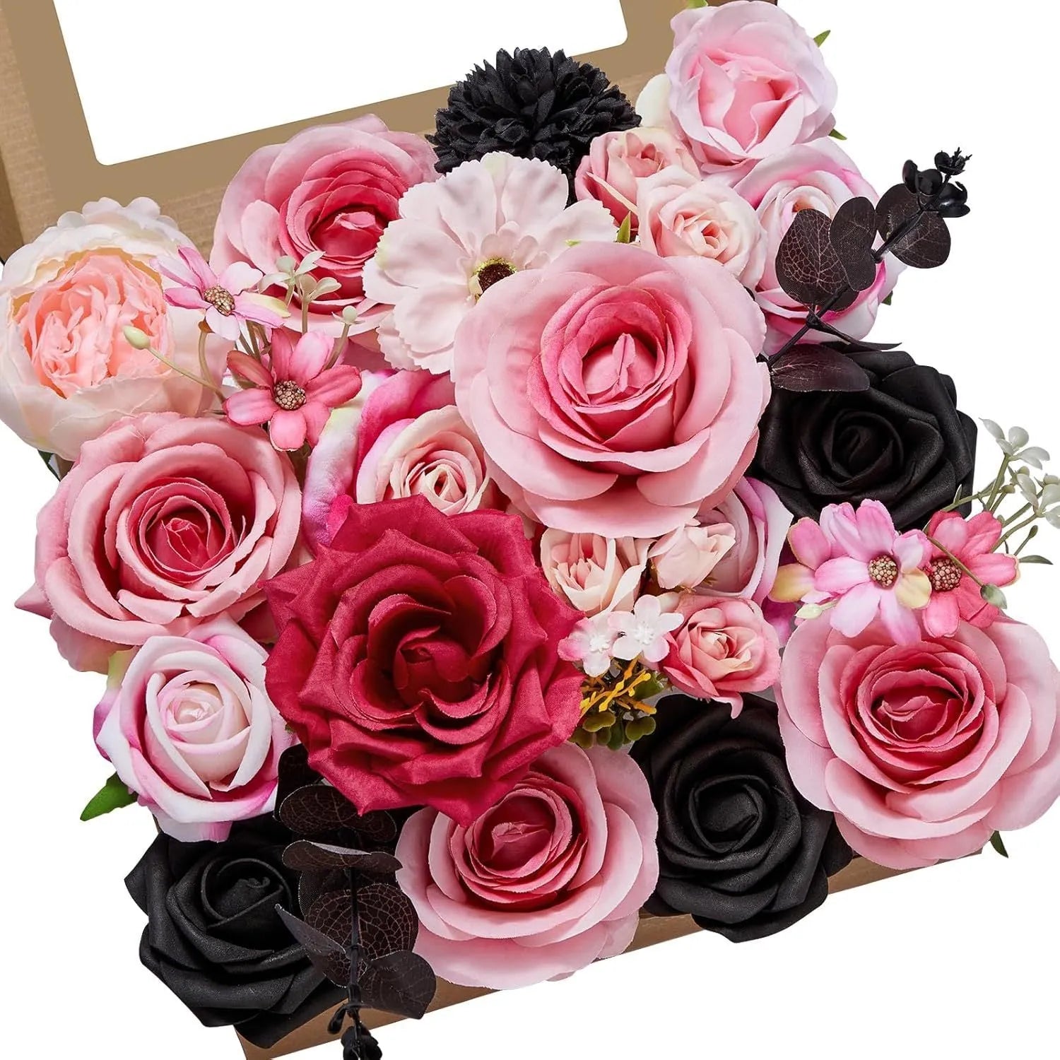 Silk flower wedding simulation box flower for layout planning in a selection of colours.