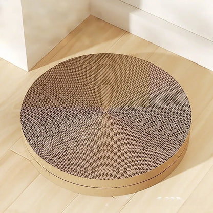 55cm round cat scratching board with replaceable corrugated paper surface in green colour