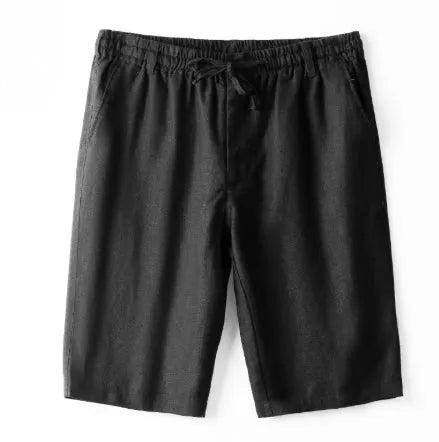 Men's thin linen casual beach shorts in a loose straight-leg cut, shown in one of six colours