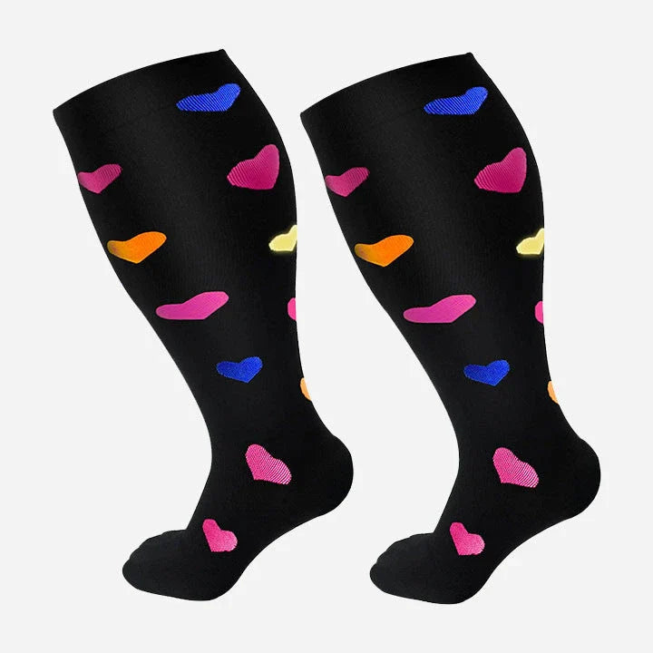 Premium plus size compression socks with breathable bamboo fibers, innovative compression technology, and stylish designs for active lifestyles