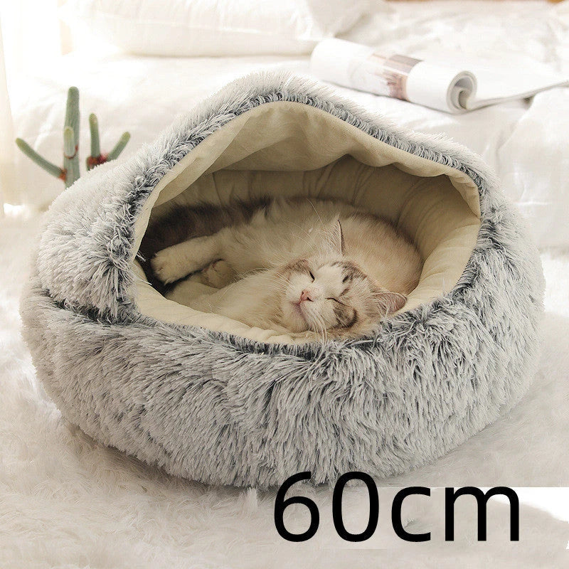 Cozy All-in-One Pet Bed in various colors and sizes, providing a plush and comfortable retreat for cats and dogs
