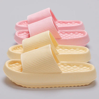 Comfortable and stylish EVA flip flops in various colors with unique rhombus stripe design