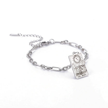 12 Tarot Card Series stainless steel bracelet with 18K gold plating
