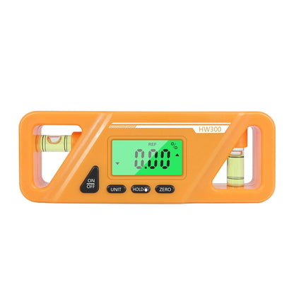 HW300 series black digital inclinometer level meter with magnetic base and LCD display