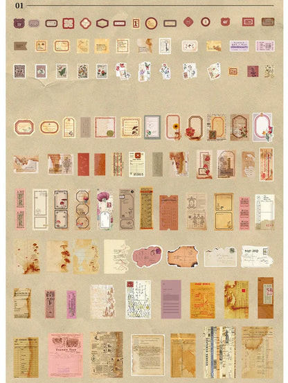 Cloud Book Series DIY sticker pack showing 200 sheets of Japanese paper in four retro designs.