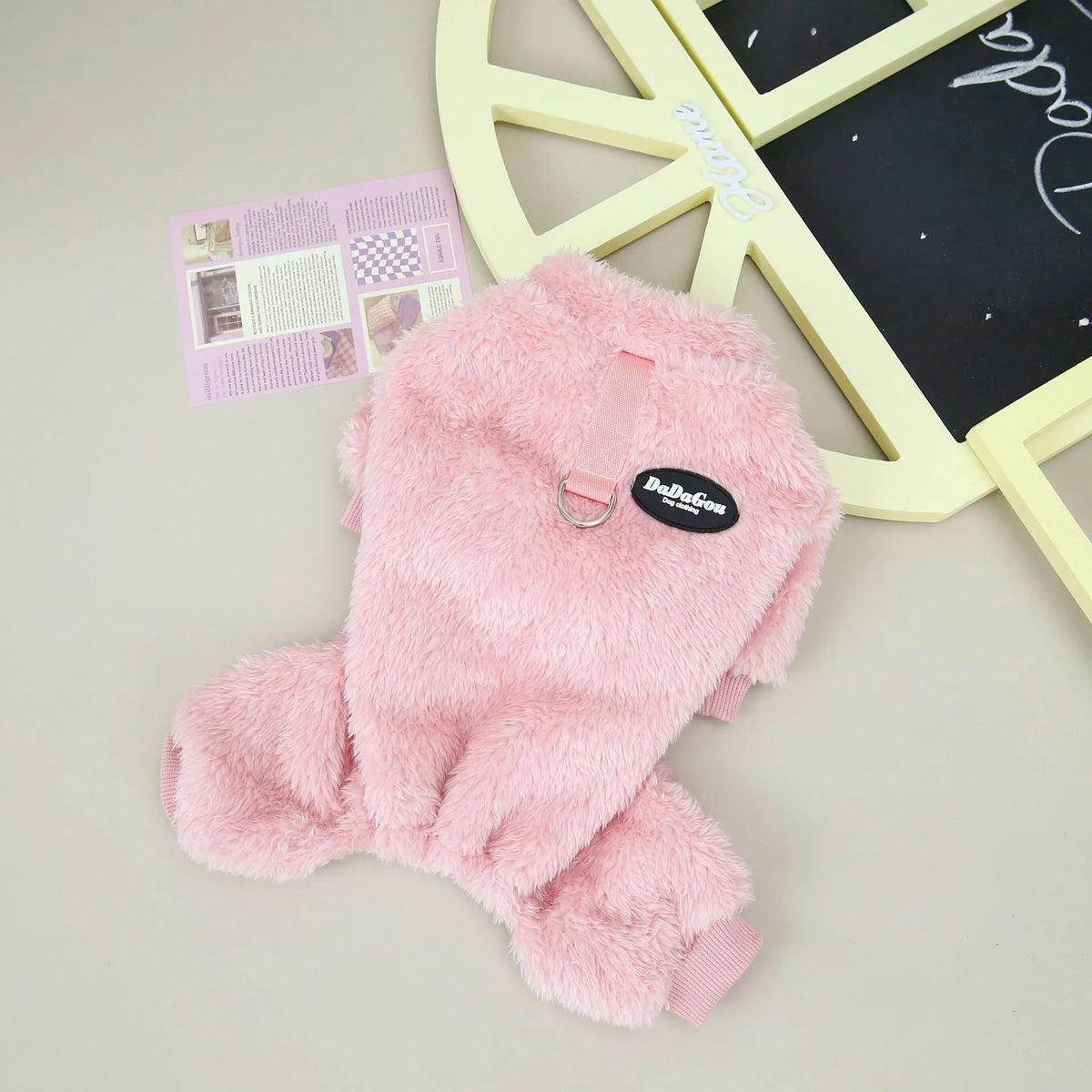 Small dog four-leg coral fleece coat in brown, pink or gray, sizes S to XXL