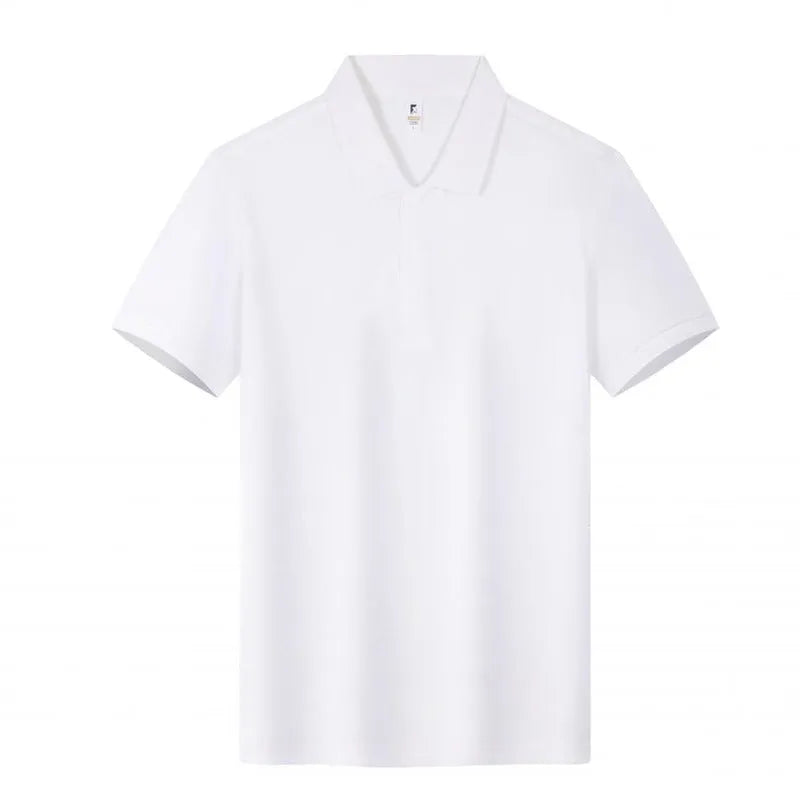 Loose fit short sleeve cotton lapel polo work shirt in multiple colour options