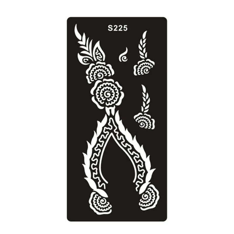 Hollow geometric tattoo template sticker on water transfer paper, Southeast Asian style design.