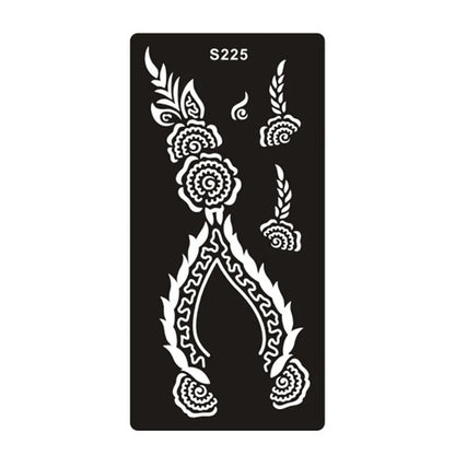 Hollow geometric tattoo template sticker on water transfer paper, Southeast Asian style design.