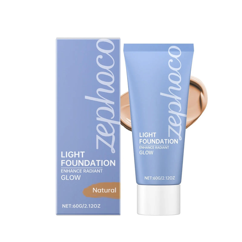 Liquid concealer foundation with hyaluronic acid in a choice of three shades including dark skin, ivory white, and natural colour, a lightweight liquid formula for targeted coverage and a smooth finish.
