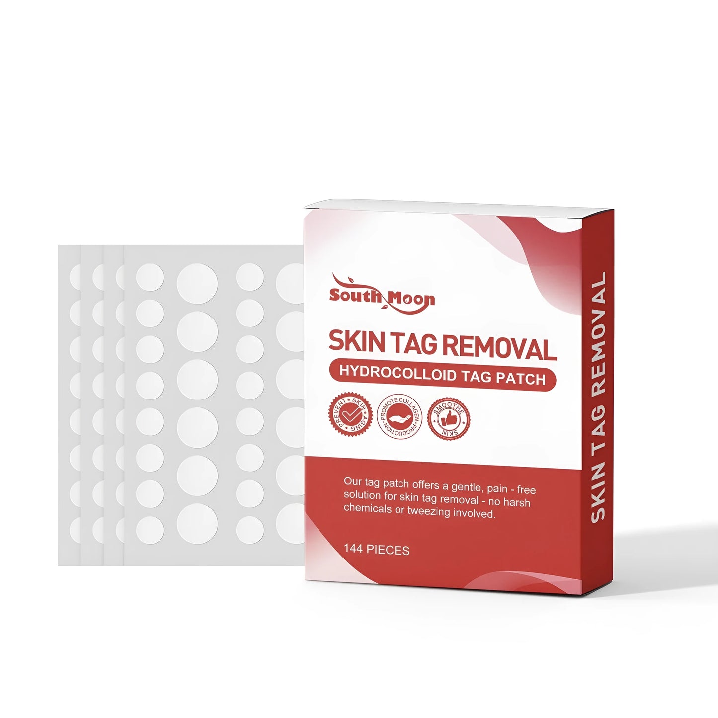 144-piece pack of skin removal care patches with mint leaf formulation for post-treatment skin care