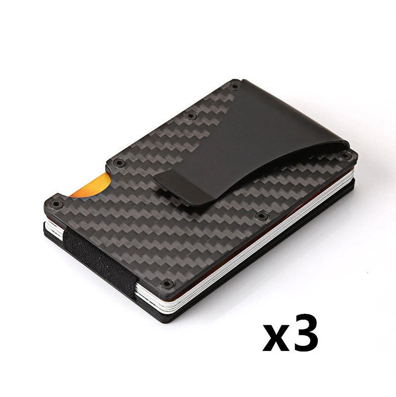 Sleek carbon fibre wallet with aluminium alloy card holder in various colours
