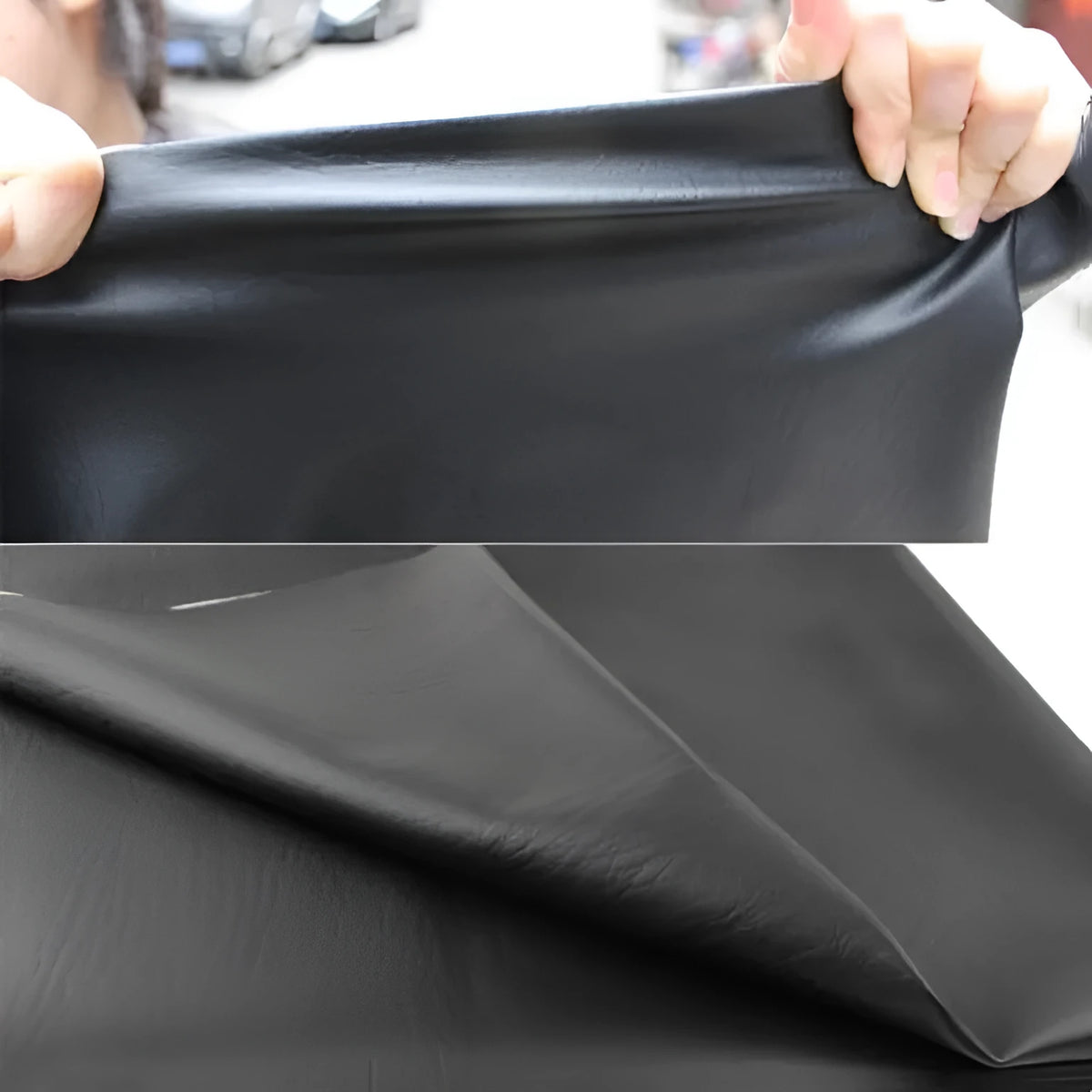 Black PU universal motorcycle seat cover, 84×69cm, single cushion for scooter or motorbike seat