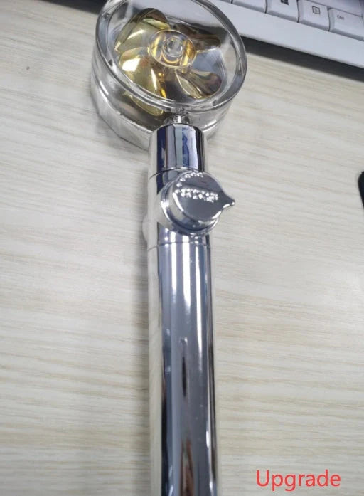 Turbo Propeller Shower Head with 360° fan extension and holder for a luxurious shower experience