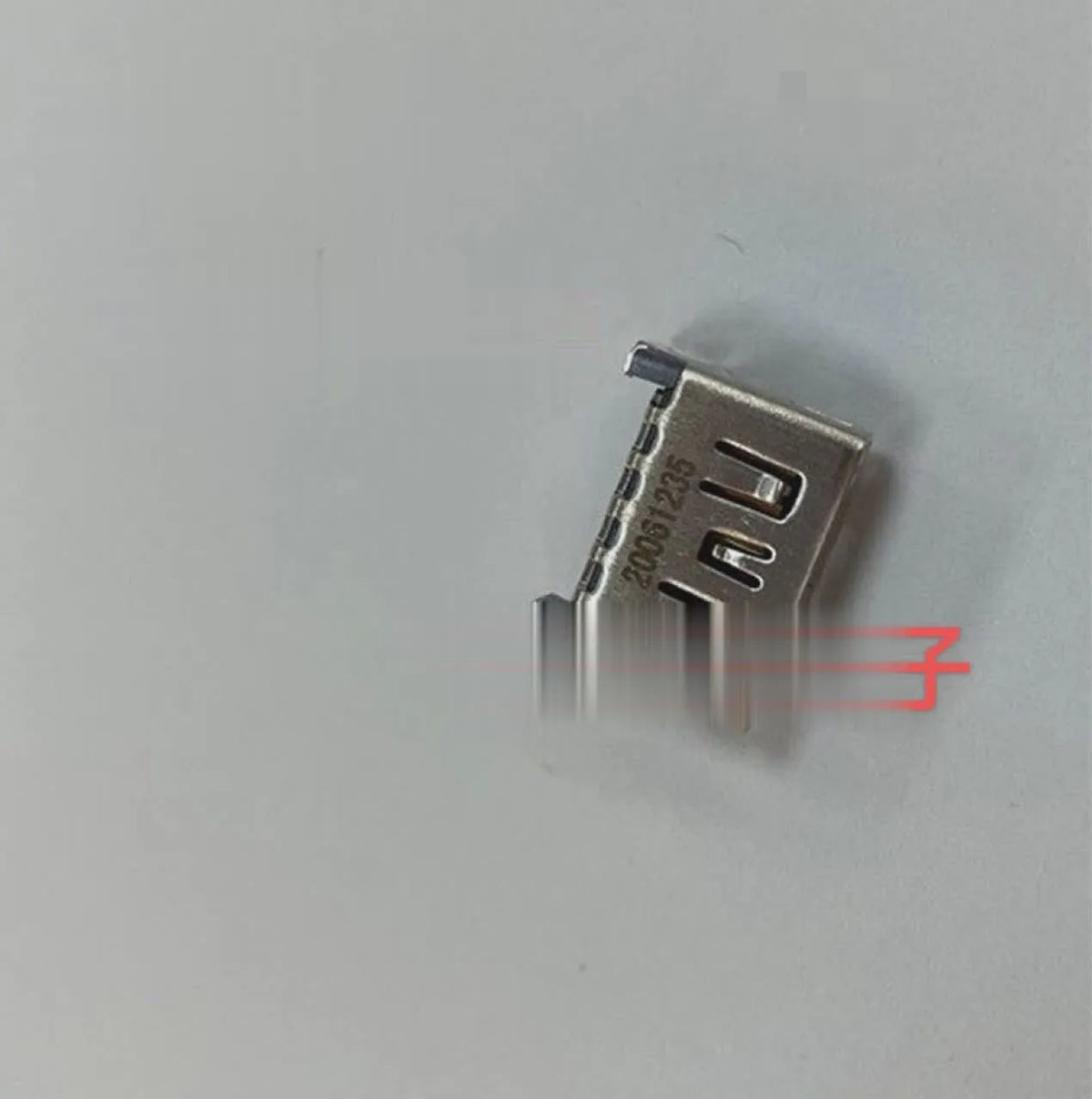 Silver HDMI interface host socket with Type A female port for game console and media device connections