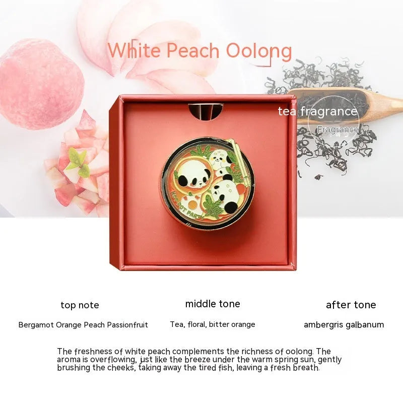 Panda hot pot car air freshener diffuser with diatomite fragrance tablets