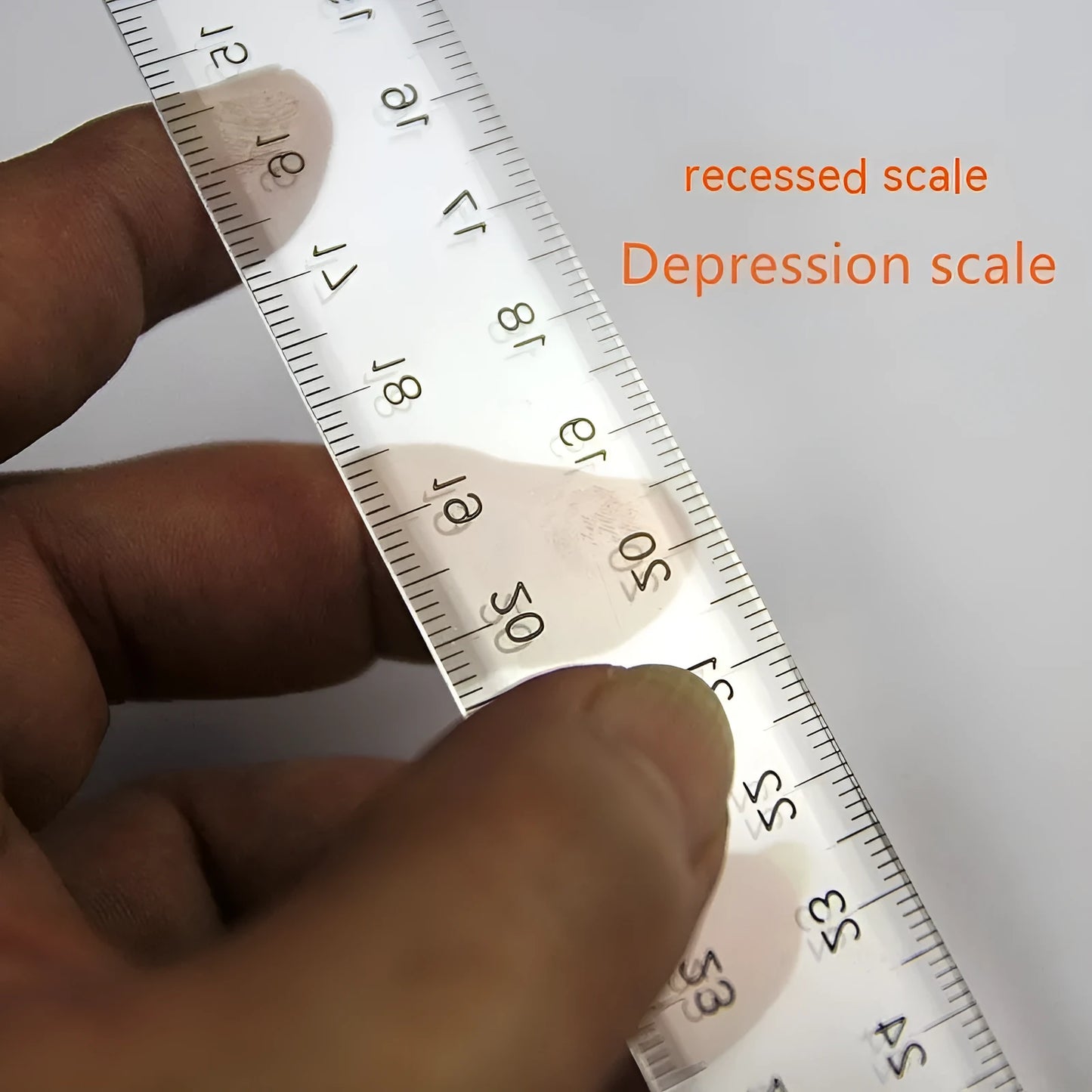 Plastic T-square ruler measuring 30cm with transparent or orange-yellow finish options.