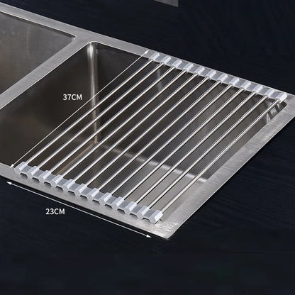 PP pot mat and kitchen drainage rack with stainless steel pipe insulation pad, modern minimalist, sizes 37x23cm to 47x36cm
