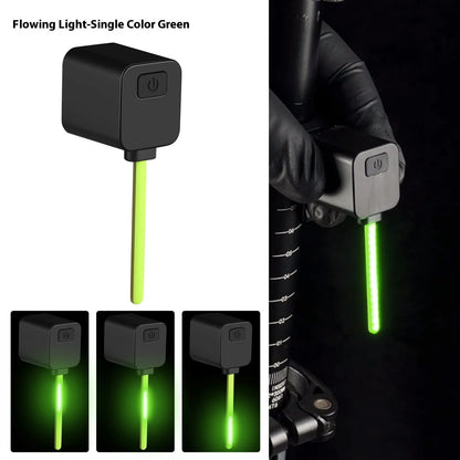 Bicycle running water taillight safety indicator lamp showing LED lighting pattern