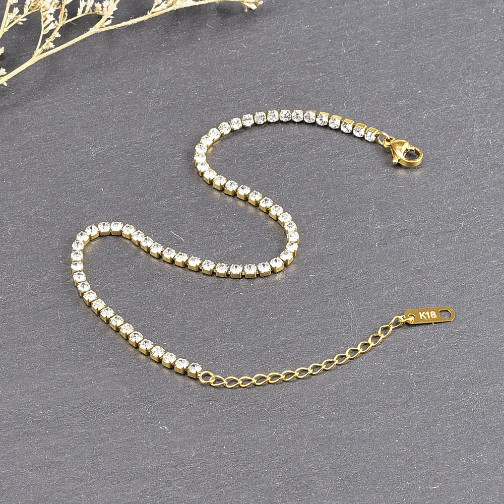 Gold titanium steel fruit anklet with 20+5cm chain and 0.25cm pendant for women's summer wear
