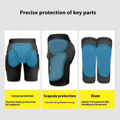 X-ray diffraction ski protective hip and knee pads in sizes S M L XL for multi-sport waist and knee coverage