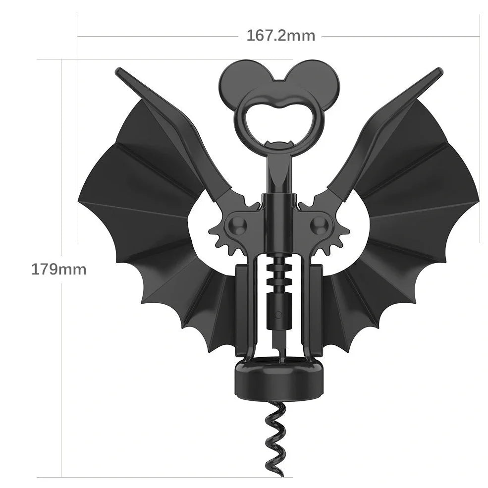 Zinc alloy baseball bat shaped wine bottle opener measuring 179mm length