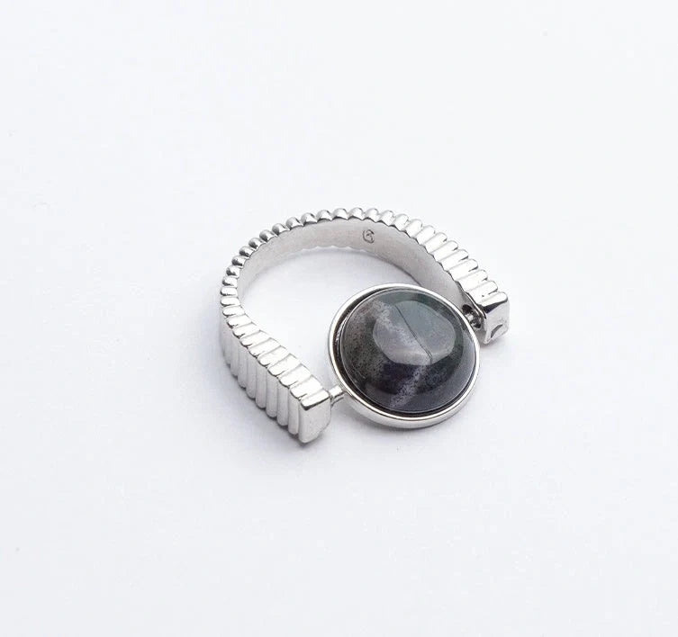 Original Fidget Spinner Ring with natural stone spinner for stress relief