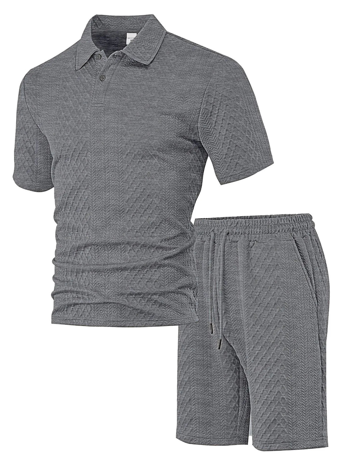 Men's patterned cloth short sleeve casual suit set in multiple colour options