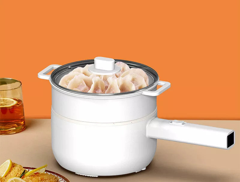 Multifunctional electric cooker with non-stick pot and glass cover