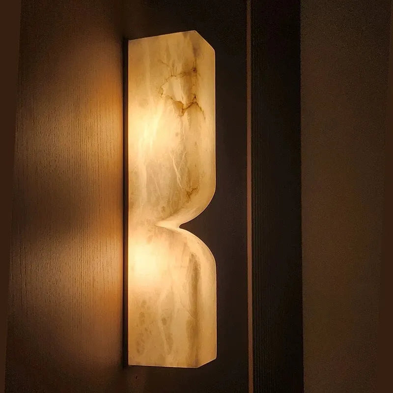 Copper Nordic wall lamp strip with warm light for bedroom bedside mounting