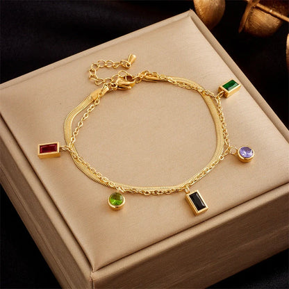 Gold plated stainless steel punk fashion bracelet for women, luxury jewellery with unique design