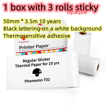 Compact Bluetooth-enabled thermal label printer in white, pink, and green colors with various label options
