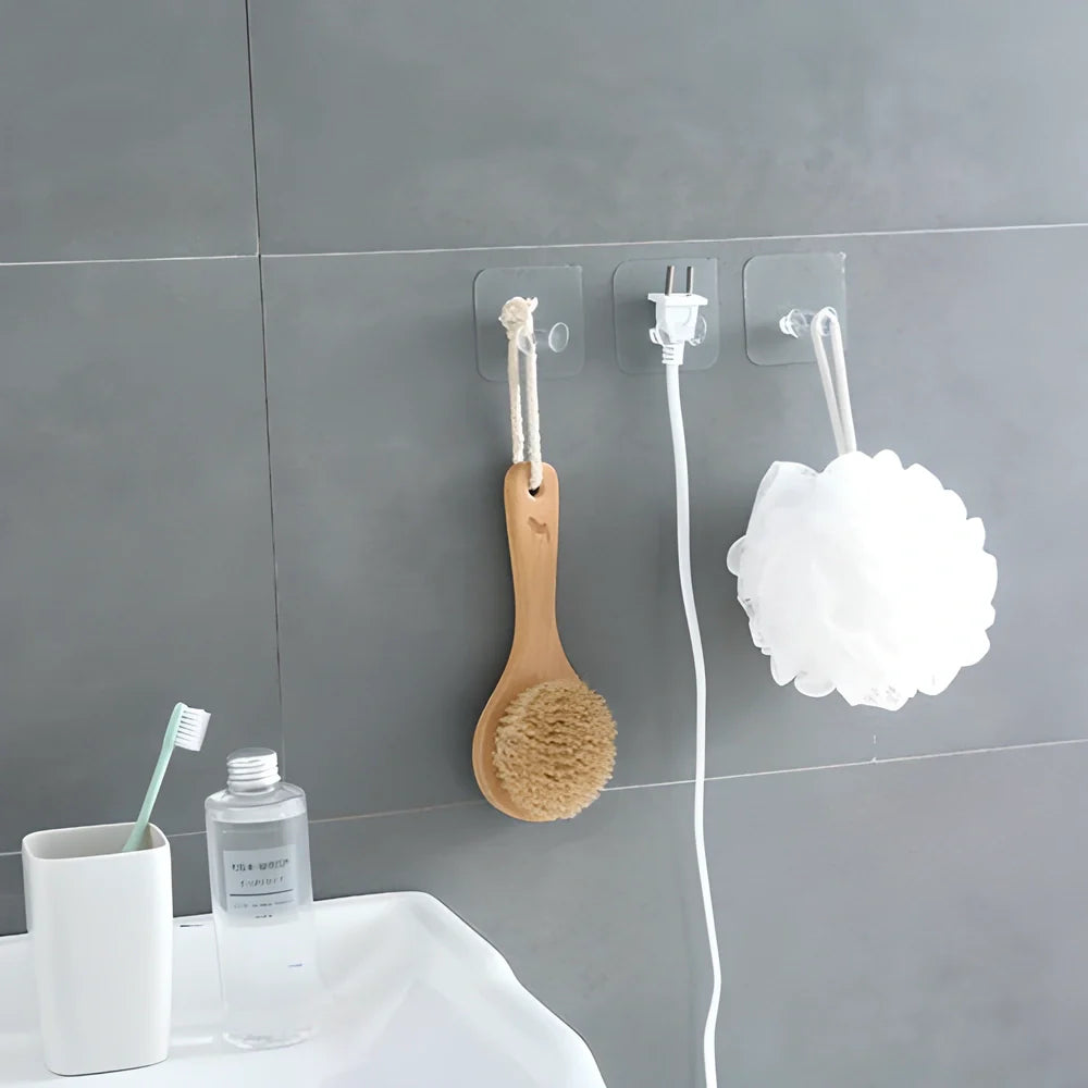 Double-Sided Adhesive Hooks - Versatile, Reusable, and No Drilling Required