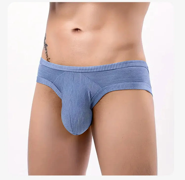 Men's cotton low waist briefs with hollow back three-dimensional design in multiple colour options
