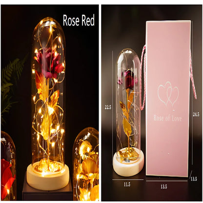Little Prince Rose Glass Cover with 20cm diameter dome protecting plastic flower arrangement