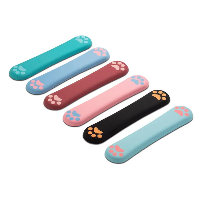 Memory foam keyboard wrist rest support pad in six colours for office and gaming, 46cm wide with non-slip cloth cover and 18mm thickness to reduce wrist strain during computer use