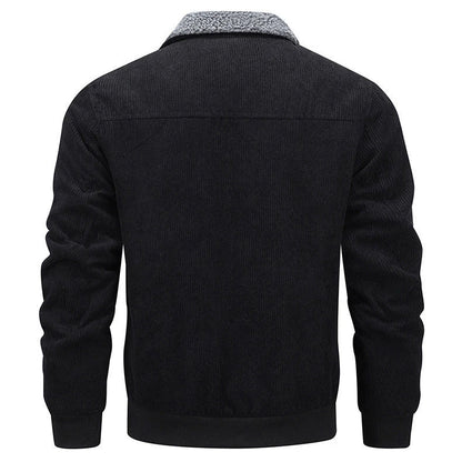 Premium men's fleece jacket with pockets, available in Khaki, Grey, and Black colors in sizes M to 8XL