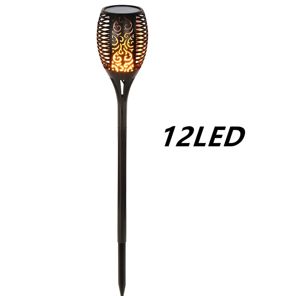 Solar flickering tiki torch light, 120cm height, IP65 outdoor garden spotlight with 12-51 LEDs