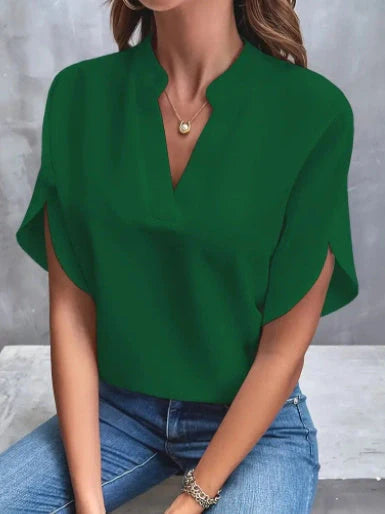 Women's Summer V-neck Chiffon Shirt in Various Colours