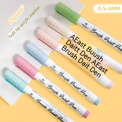 Soft head gouache pen set for hand painting and greeting card art in acrylic marker format