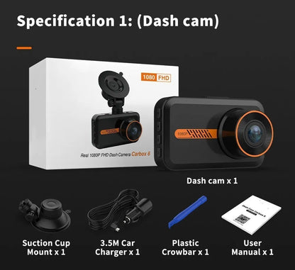 ThiEYE front and rear dash cam system with 3-inch screen showing dual camera views