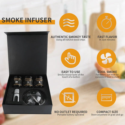 Compact charcoal smoking set with dimensions 290x290x87mm, perfect for outdoor cooking.