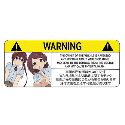 13cm humorous comic design car warning sticker on a vehicle bumper.