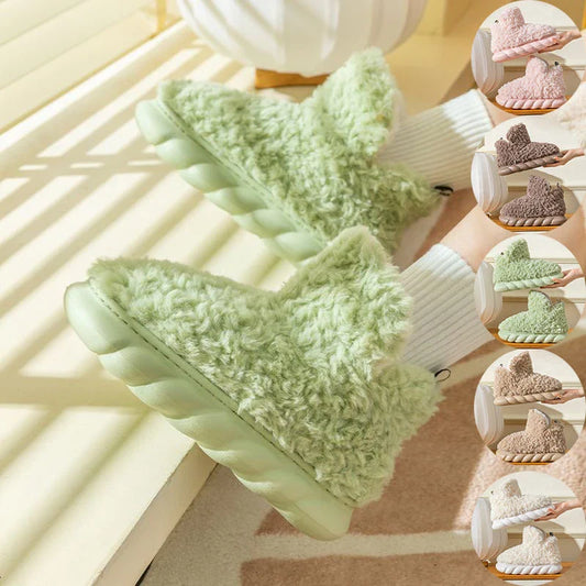 Cozy plush waterproof slippers in a variety of vibrant colors, featuring a stylish design and durable construction for indoor and outdoor wear