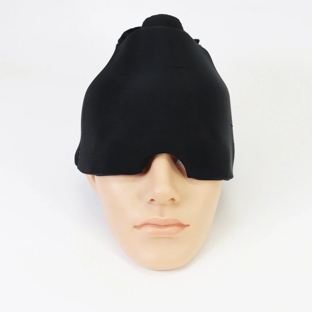 Cold Therapy Migraine Relief Hat with elastic compression for full head coverage