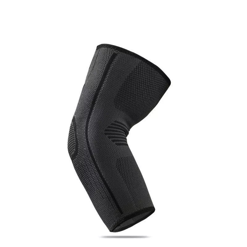 Elbow Pad Sports Guard for weightlifting, cycling, and basketball in black, green, and orange