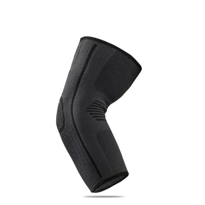 Elbow Pad Sports Guard for weightlifting, cycling, and basketball in black, green, and orange