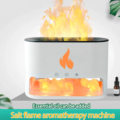 Black Crystal 2-in-1 Himalayan salt lamp and essential oil diffuser measuring 19x8x12cm with water tank