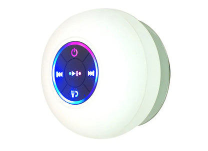 BTS07 large suction cup waterproof Bluetooth speaker with built-in light, shown in one of six available colours.