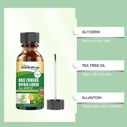 30ml bottle of nail fungus repair solution with dropper containing tea tree oil and colloidal silver